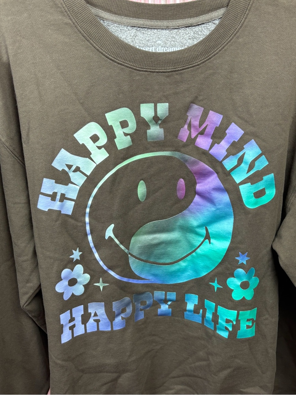 Smiley x Deser Dreamer Happy Mind Happy Life sweatshirt! L - Picture 3 of 7